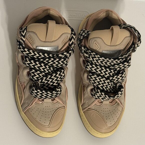 Lanvin Other - Lanvin Curb Shoes Mens Size 40 Beige Pink Low Top Leather Suede Made in Italy